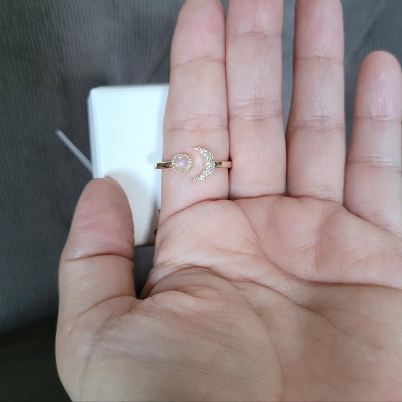 Shivam Crescent Moon🌙 and Moonstone Gem Ring💍 - Picture 15 of 16